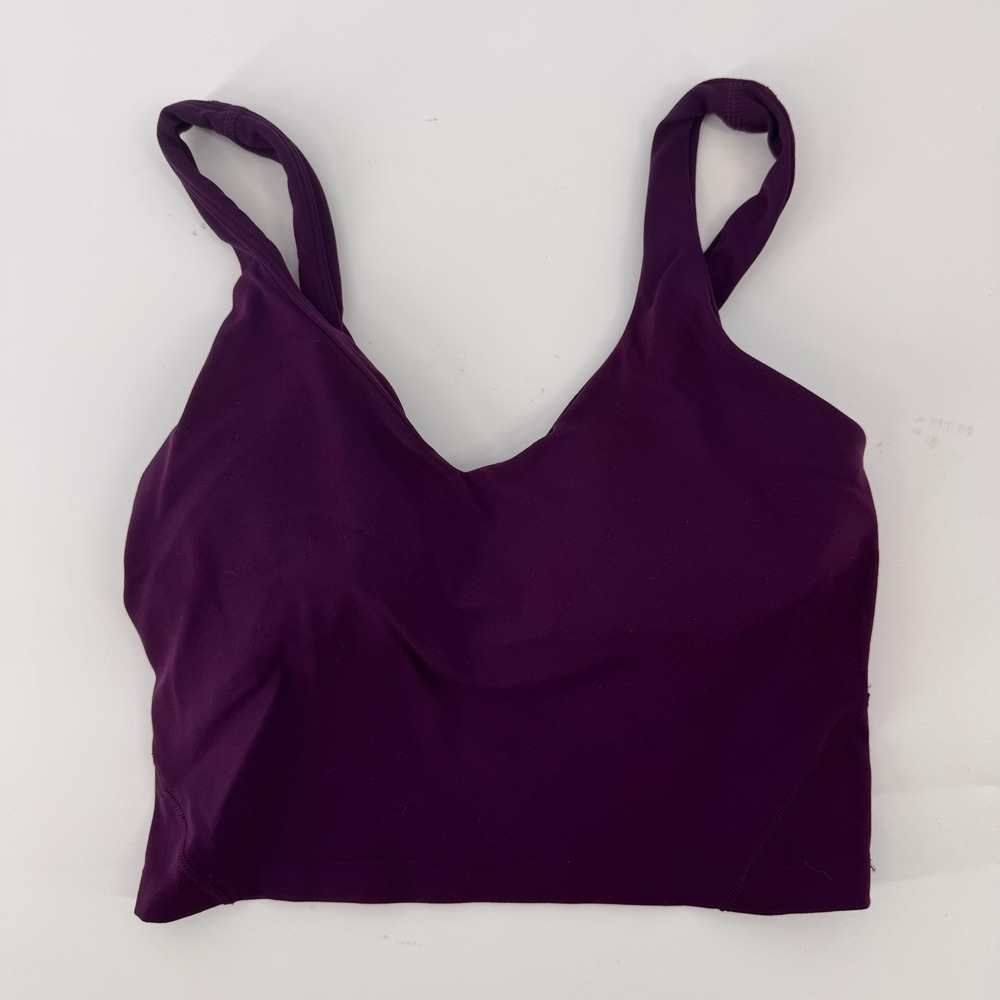 Lululemon Align Tank Top Womens 4 Purple Nulu V-Neck Cropped Yoga LW1DTWS